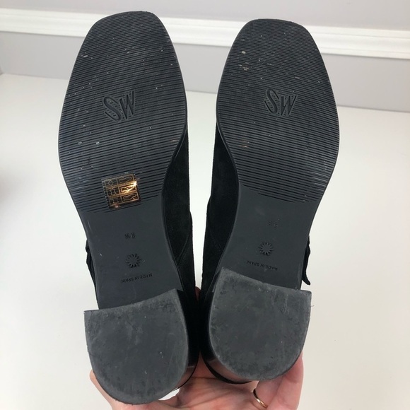 Stuart Weitzman Britain Buckle Suede Boot 9.5 blk - Picture 13 of 16